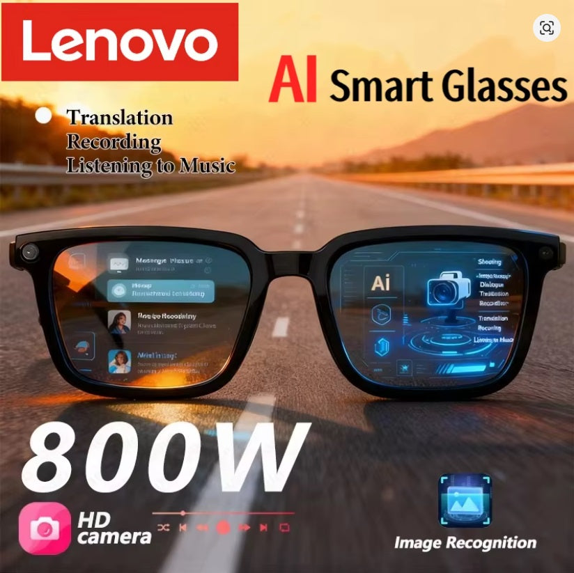 Lenovo 8K, K Brille, schwarzer Rahmen mit schwarzem Glas