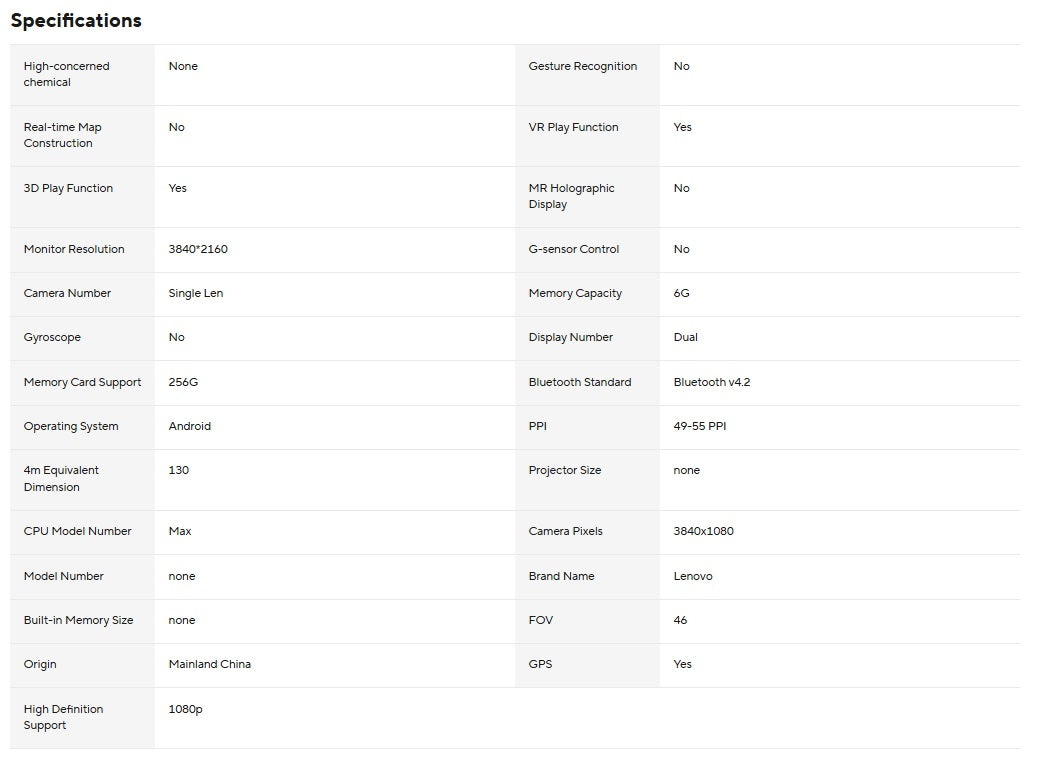 Lenovo 8K, K Brille, schwarzer Rahmen mit schwarzem Glas