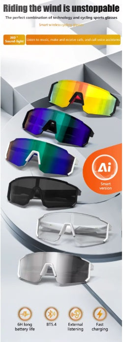 Lige Pro 1 AI sportglasögon - Vita bågar, blå linser