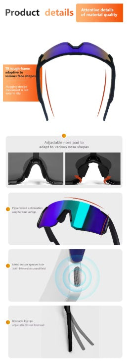 Lige Pro 1 AI sportglasögon - Vita bågar, blå linser