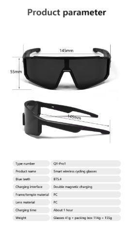 Lige Pro 1 AI sportglasögon - Vita bågar, blå linser