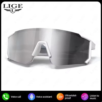 Lige Pro 1 AI sportglasögon - Vita bågar, silver linser