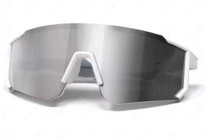 Lige Pro 1 AI Sportbrille – Weißes Gestell, silberne Gläser