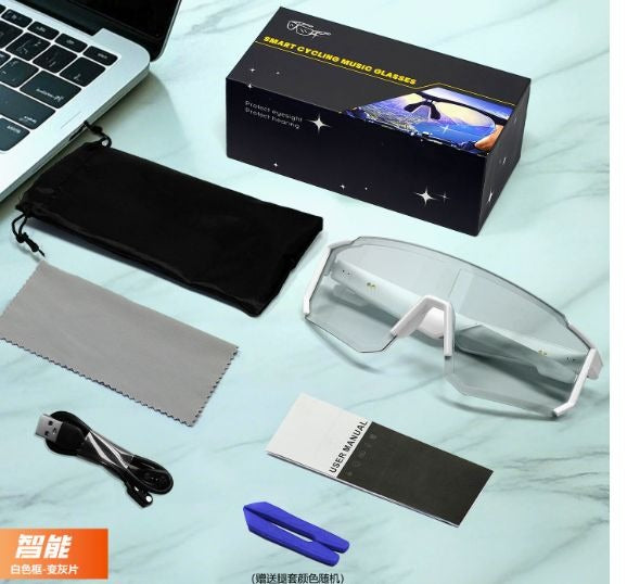 Lige Pro 1 AI sportglasögon - Vita bågar, grå linser