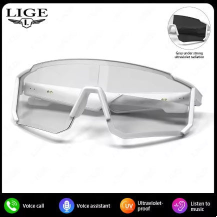 Lige Pro 1 AI sportglasögon - Vita bågar, grå linser