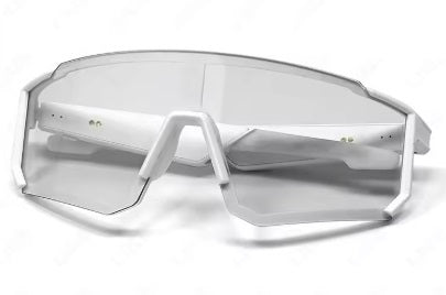 Lige Pro 1 AI Sportbrille – Weißes Gestell, graue Gläser