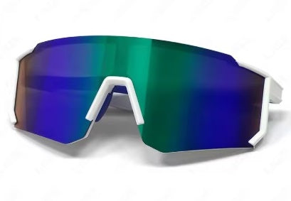 Lige Pro 1 AI Sportbrille – Weißes Gestell, blaue Gläser