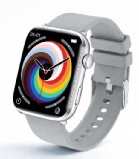 Xiaomi Series 10 Smartwatch - Zilverkleurige kast, grijze siliconen band